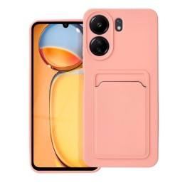Funda Silicona Líquida con Tarjetero para Xiaomi Poco C65 color Rosa