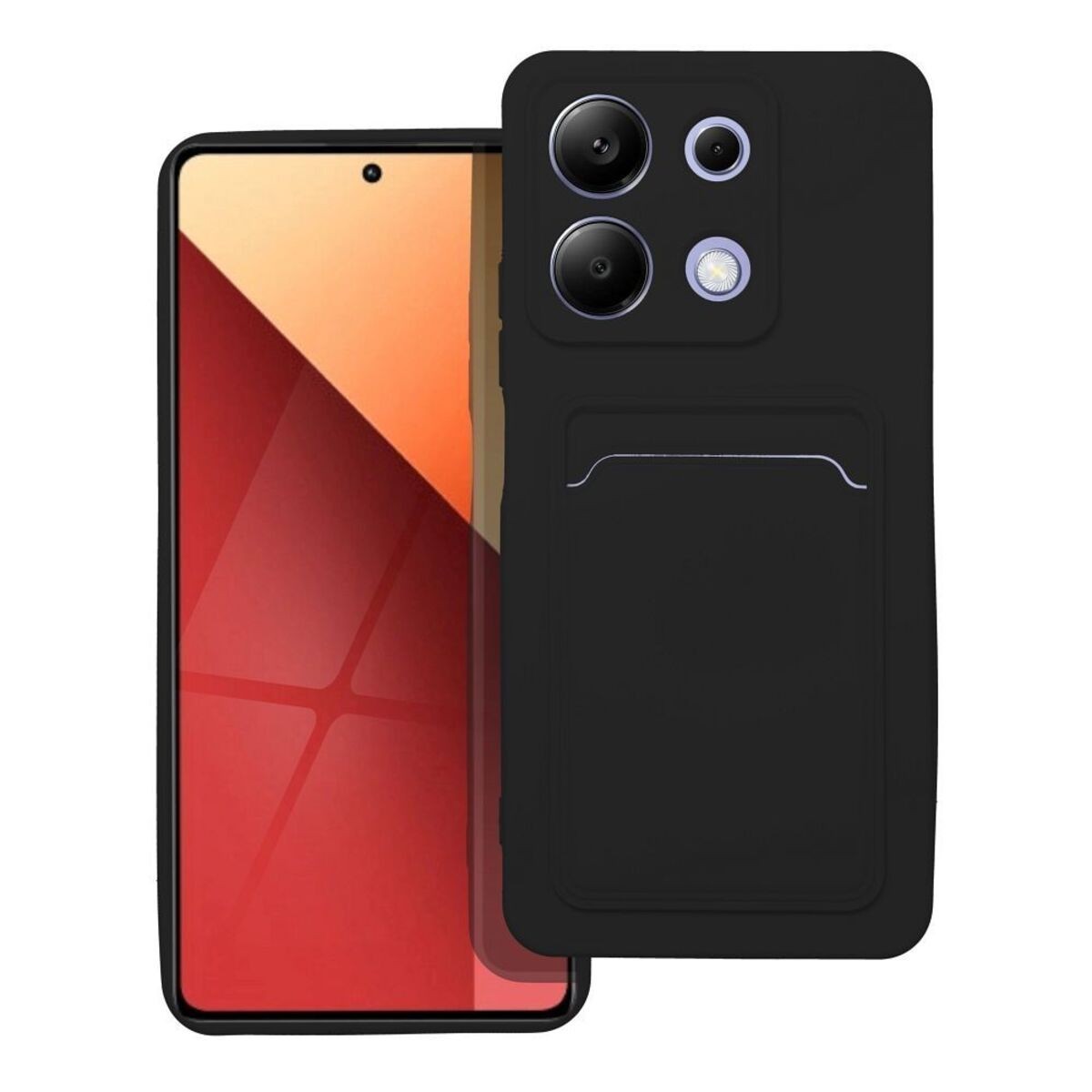 Funda Silicona Líquida con Tarjetero para Xiaomi Redmi Note 13 4G color Negra