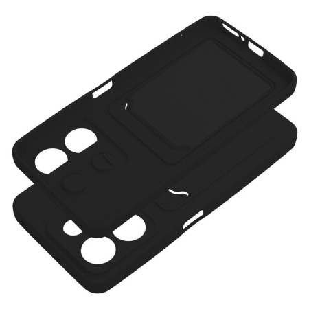 Funda Silicona Líquida con Tarjetero para Xiaomi Redmi Note 13 4G color Negra