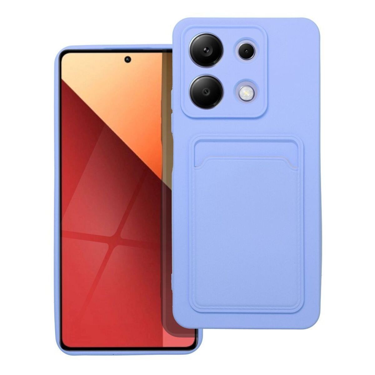 Funda Silicona Líquida con Tarjetero para Xiaomi Redmi Note 13 4G color Morada