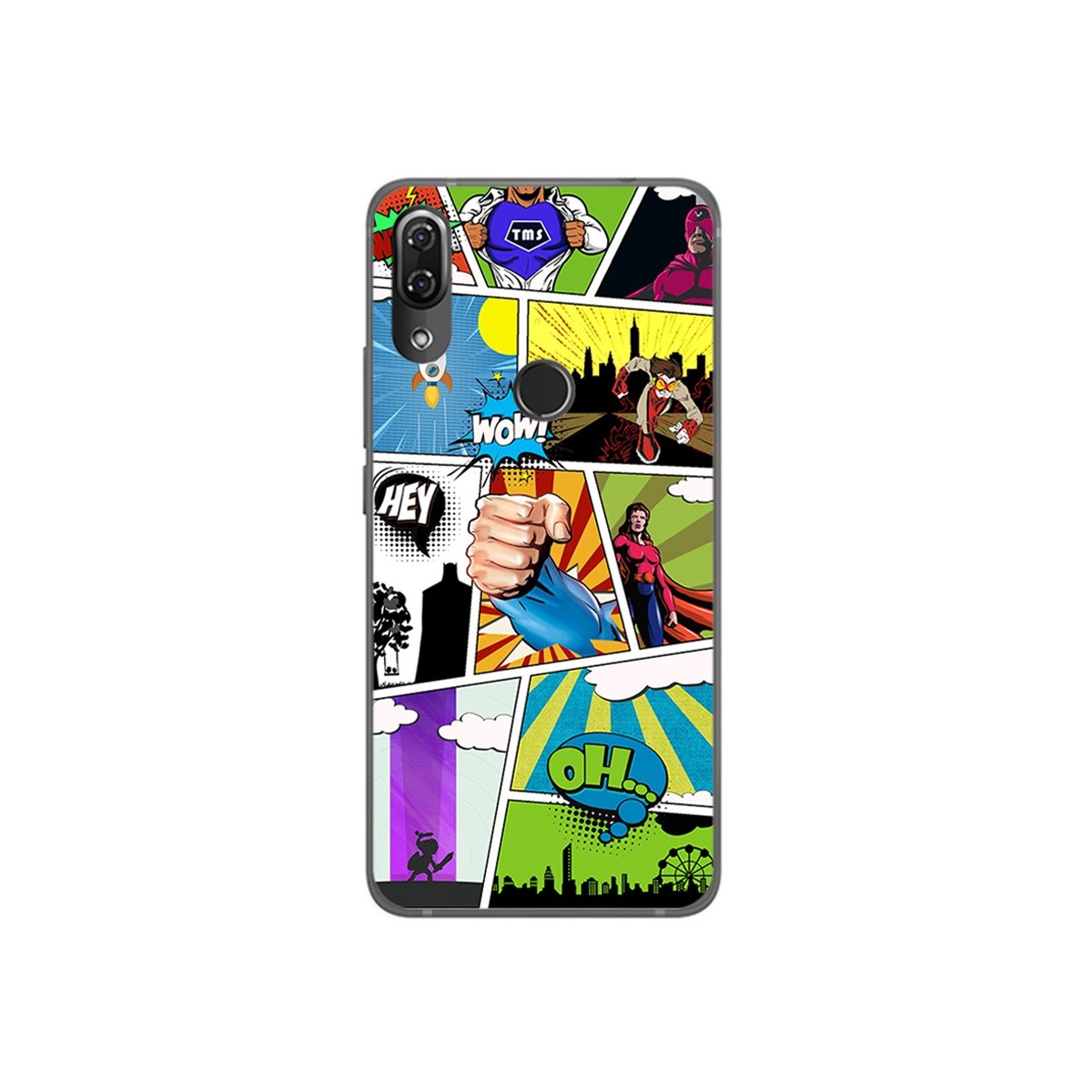 Funda Gel Tpu para Wiko View2 Pro Diseño Comic Dibujos