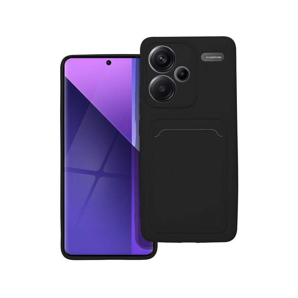 Funda Silicona Líquida con Tarjetero para Xiaomi Redmi Note 13 Pro+ Plus 5G color Negra