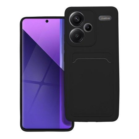 Funda Silicona Líquida con Tarjetero para Xiaomi Redmi Note 13 Pro+ Plus 5G color Negra