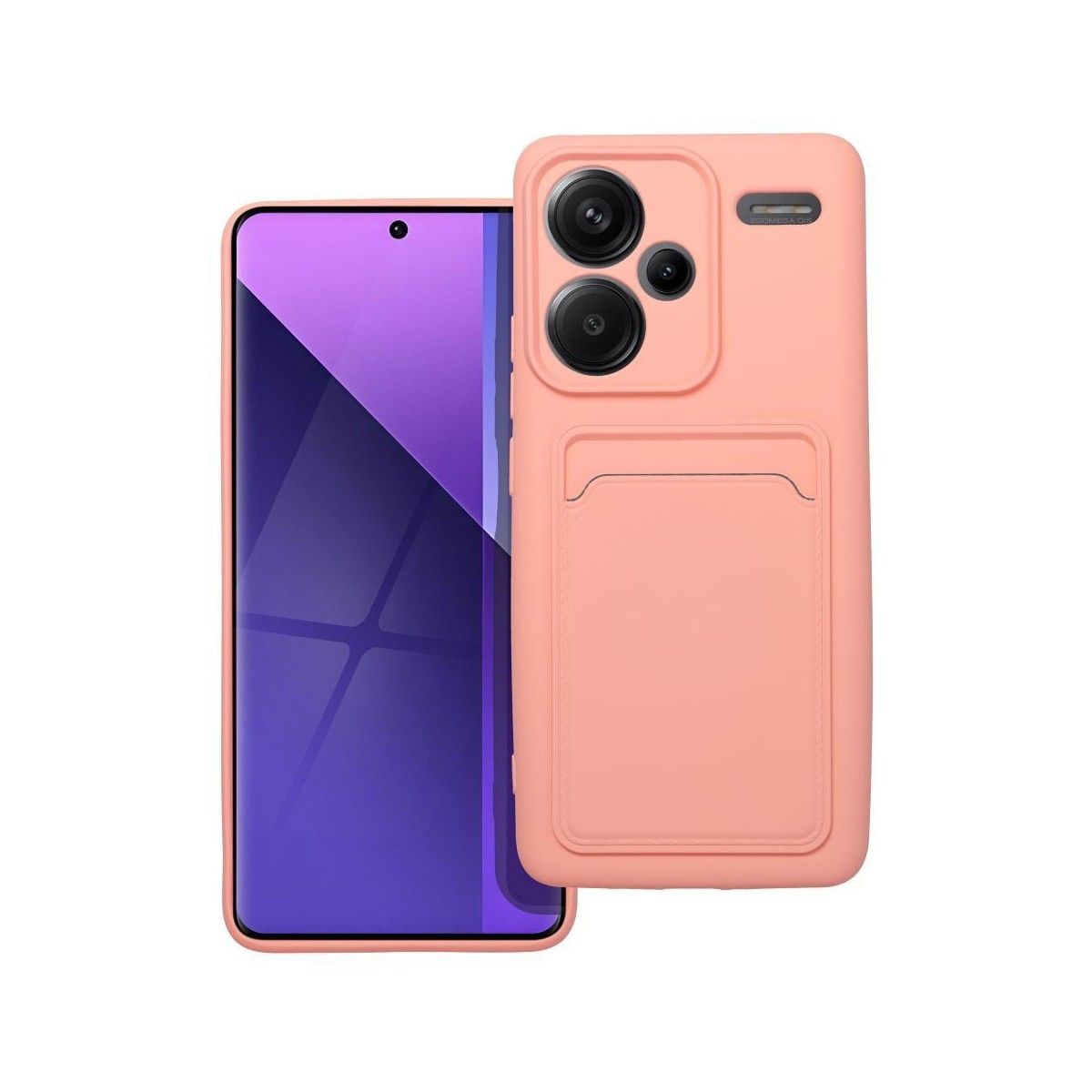 Funda Silicona Líquida con Tarjetero para Xiaomi Redmi Note 13 Pro+ Plus 5G color Rosa