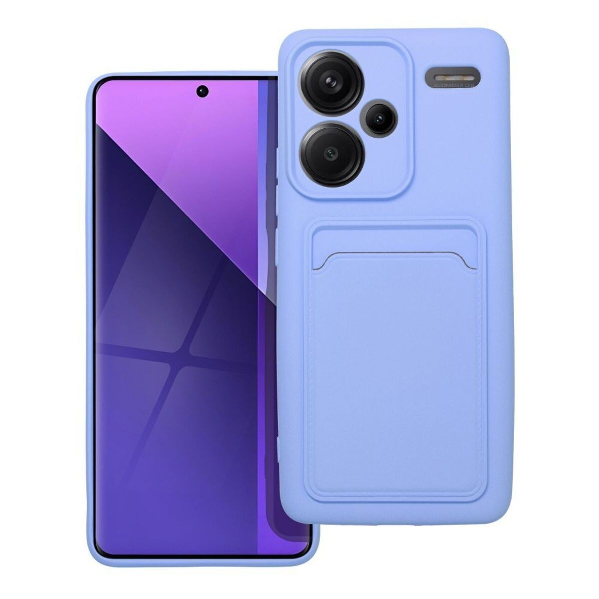 Funda Silicona Líquida con Tarjetero para Xiaomi Redmi Note 13 Pro+ Plus 5G color Morada