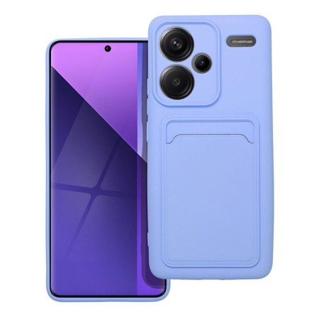 Funda Silicona Líquida con Tarjetero para Xiaomi Redmi Note 13 Pro+ Plus 5G color Morada