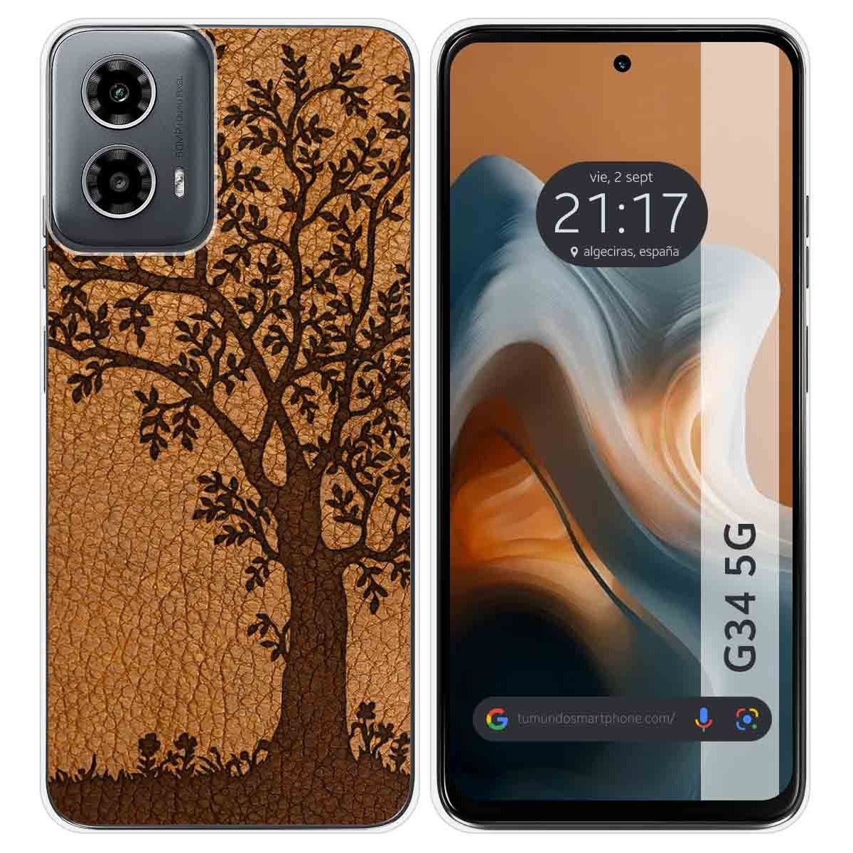 Funda Silicona para Motorola Moto G34 5G diseño Cuero 03 Dibujos