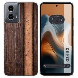 Funda Silicona para Motorola Moto G34 5G diseño Madera 05 Dibujos