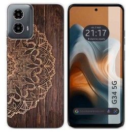 Funda Silicona para Motorola Moto G34 5G diseño Madera 06 Dibujos