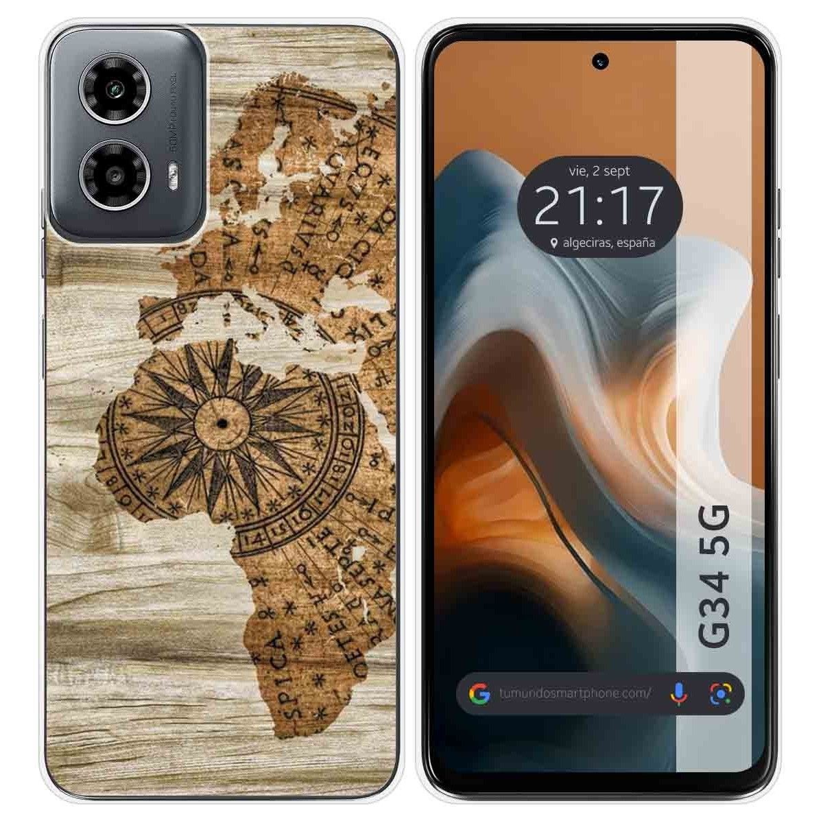 Funda Silicona para Motorola Moto G34 5G diseño Madera 07 Dibujos