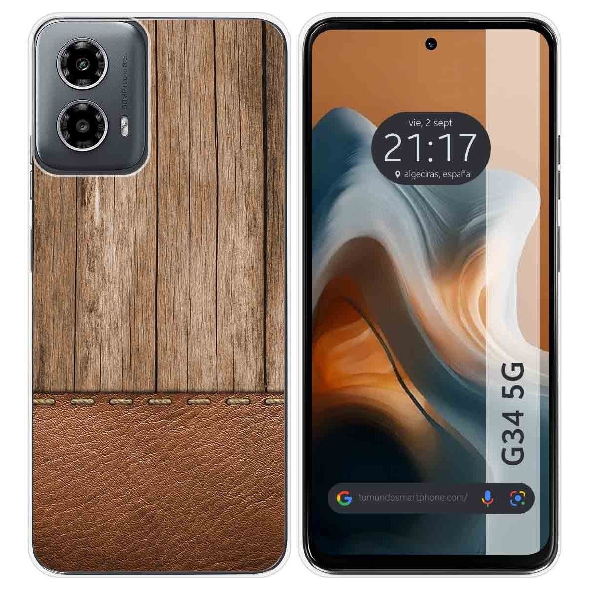 Funda Silicona para Motorola Moto G34 5G diseño Madera 09 Dibujos
