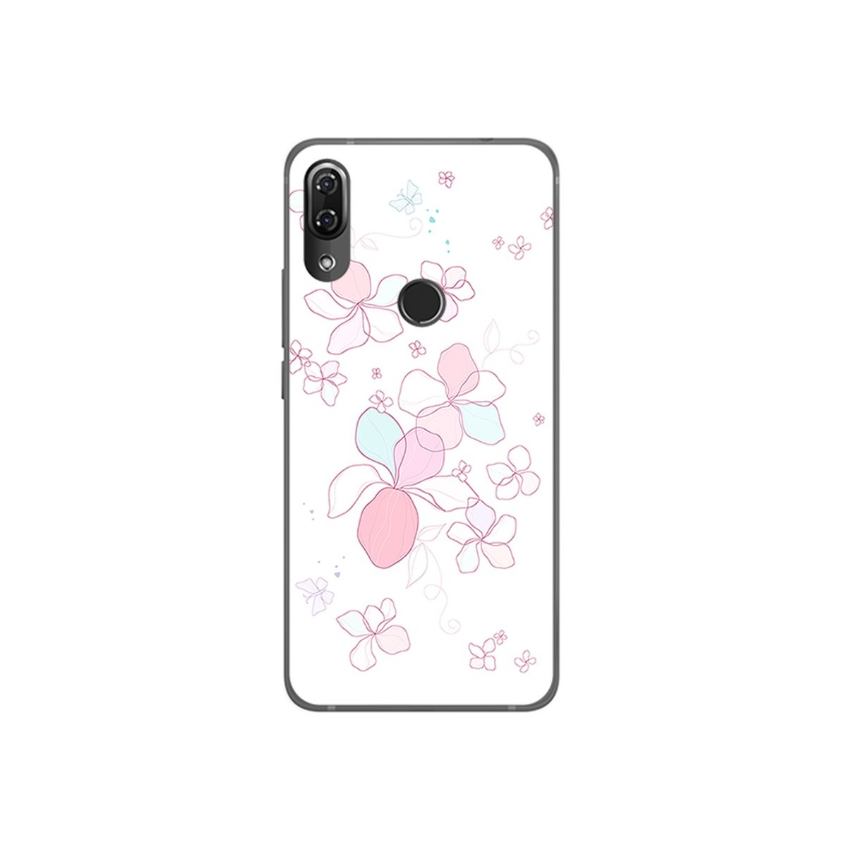 Funda Gel Tpu para Wiko View2 Pro Diseño Flores Minimal Dibujos