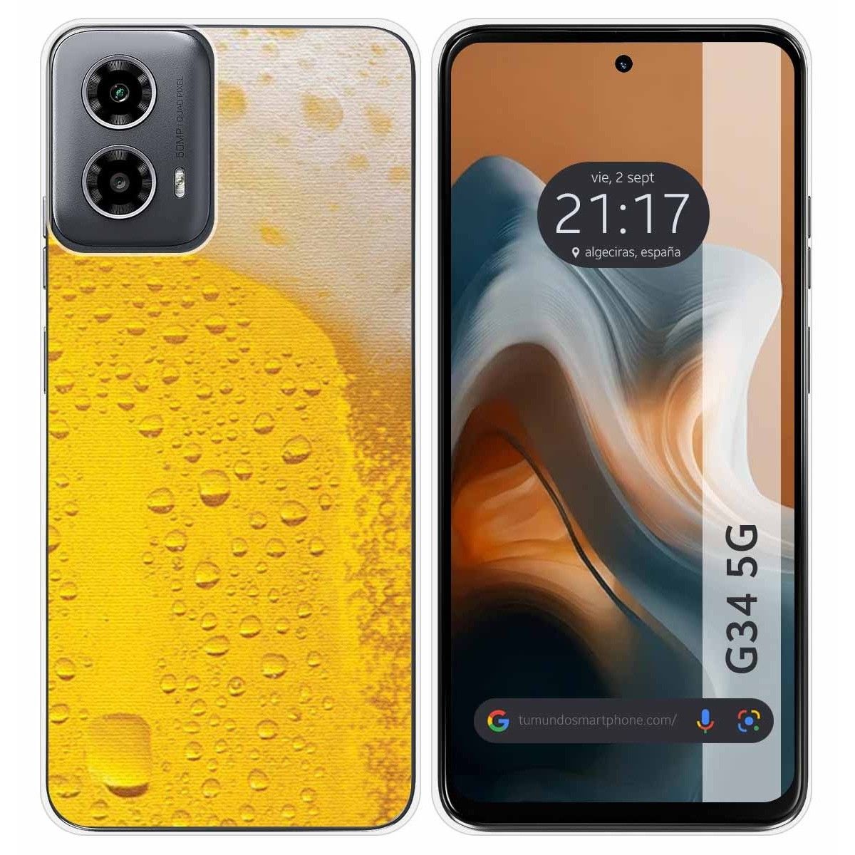 Funda Silicona para Motorola Moto G34 5G diseño Cerveza Dibujos