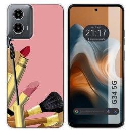 Funda Silicona para Motorola Moto G34 5G diseño Brochas Dibujos