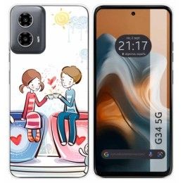 Funda Silicona para Motorola Moto G34 5G diseño Café Dibujos
