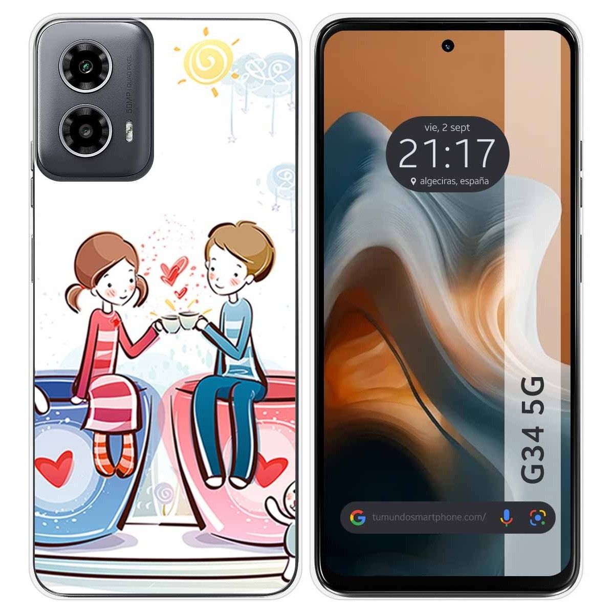 Funda Silicona para Motorola Moto G34 5G diseño Café Dibujos
