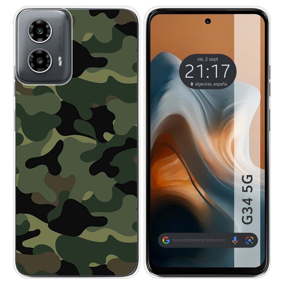 Funda Silicona para Motorola Moto G34 5G diseño Camuflaje Dibujos