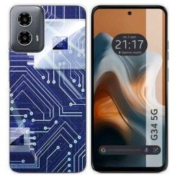 Funda Silicona para Motorola Moto G34 5G diseño Circuito Dibujos