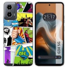 Funda Silicona para Motorola Moto G34 5G diseño Comic Dibujos