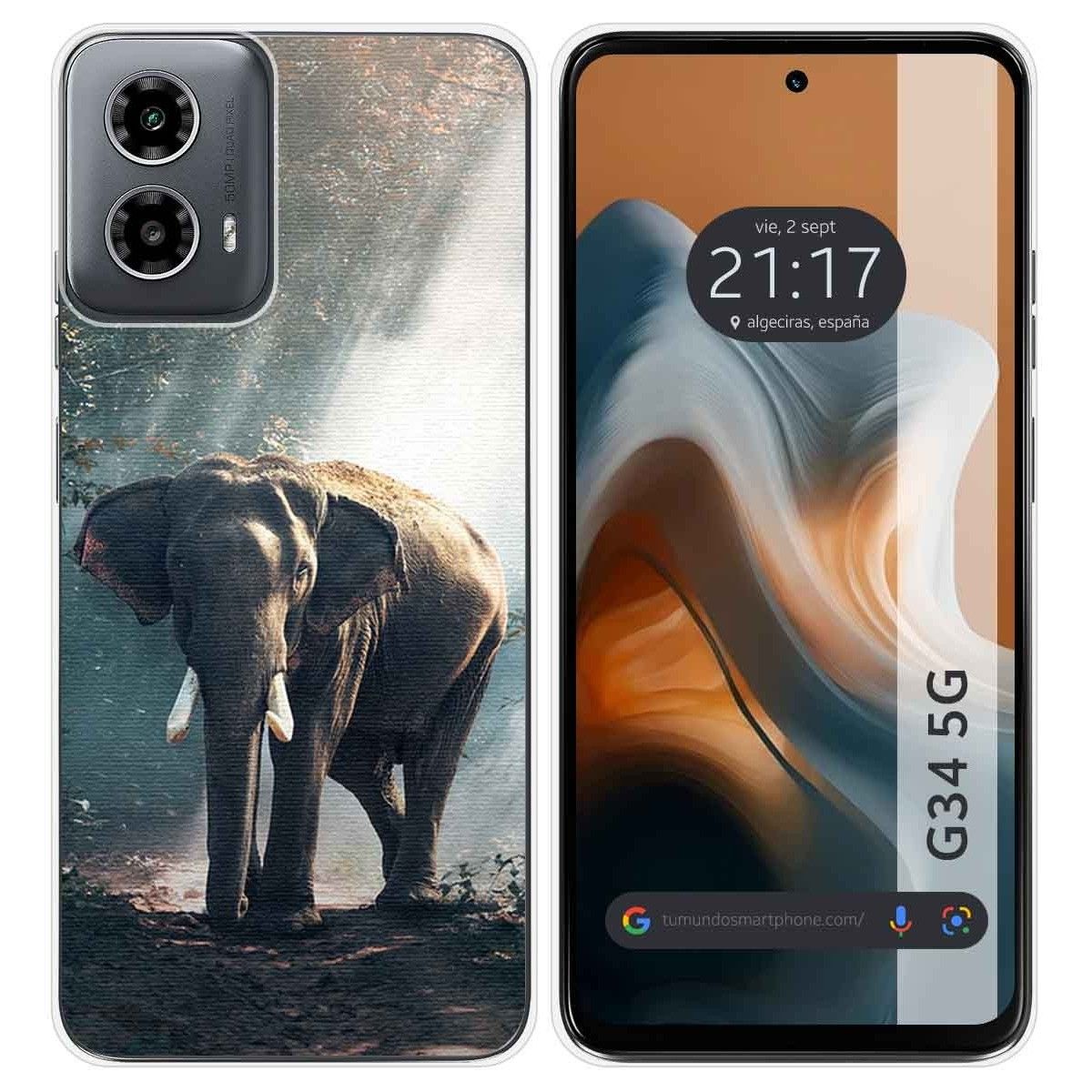 Funda Silicona para Motorola Moto G34 5G diseño Elefante Dibujos