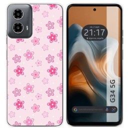 Funda Silicona para Motorola Moto G34 5G diseño Flores Dibujos