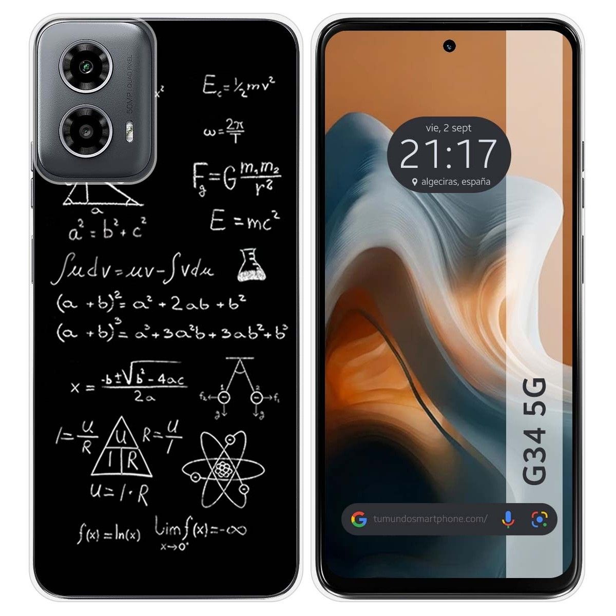 Funda Silicona para Motorola Moto G34 5G diseño Formulas Dibujos
