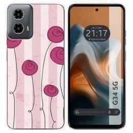 Funda Silicona para Motorola Moto G34 5G diseño Flores Vintage Dibujos