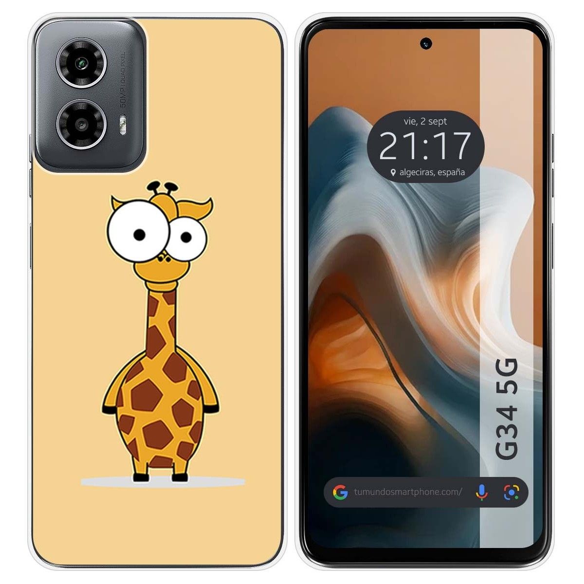 Funda Silicona para Motorola Moto G34 5G diseño Jirafa Dibujos