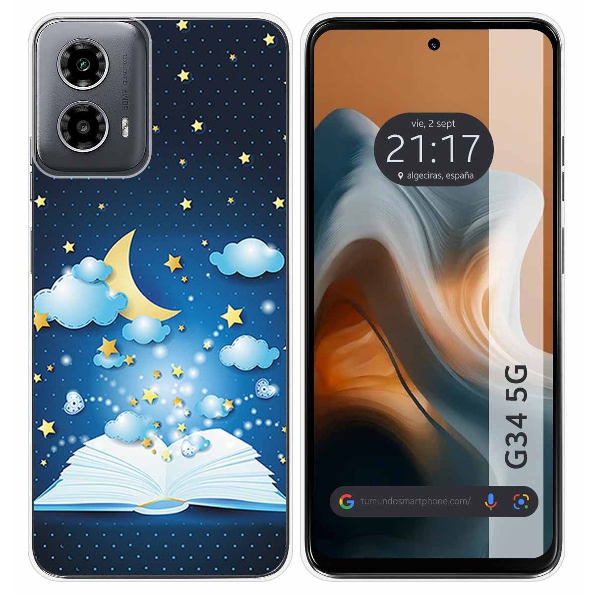 Funda Silicona para Motorola Moto G34 5G diseño Libro Cuentos Dibujos