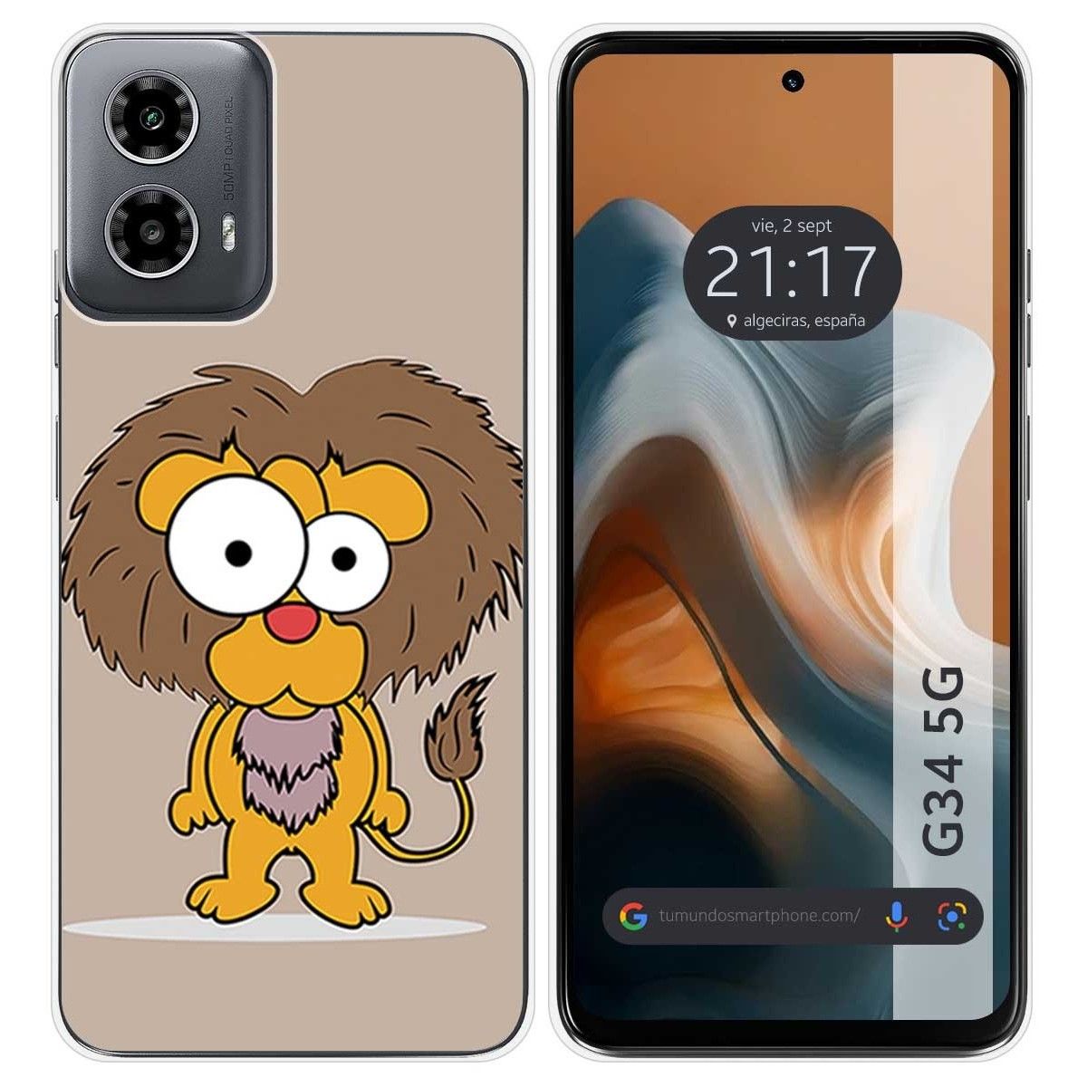 Funda Silicona para Motorola Moto G34 5G diseño Leon Dibujos