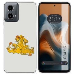 Funda Silicona para Motorola Moto G34 5G diseño Leones Dibujos