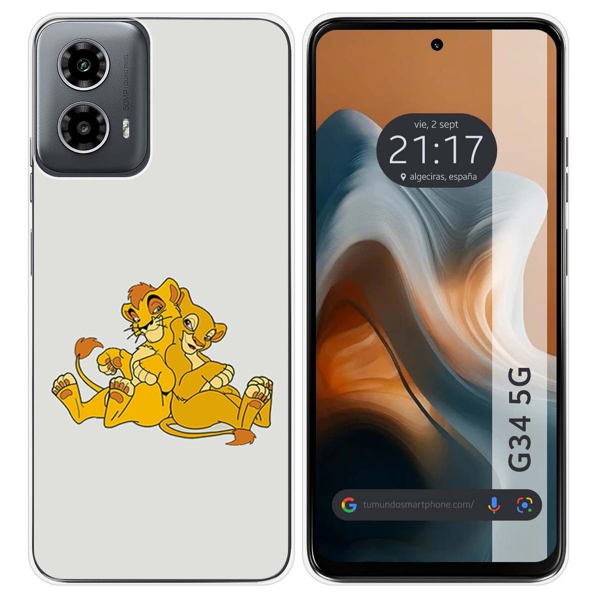 Funda Silicona para Motorola Moto G34 5G diseño Leones Dibujos