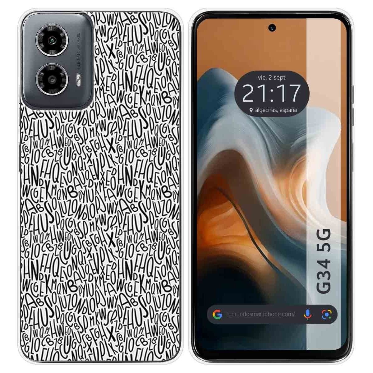 Funda Silicona para Motorola Moto G34 5G diseño Letras Dibujos