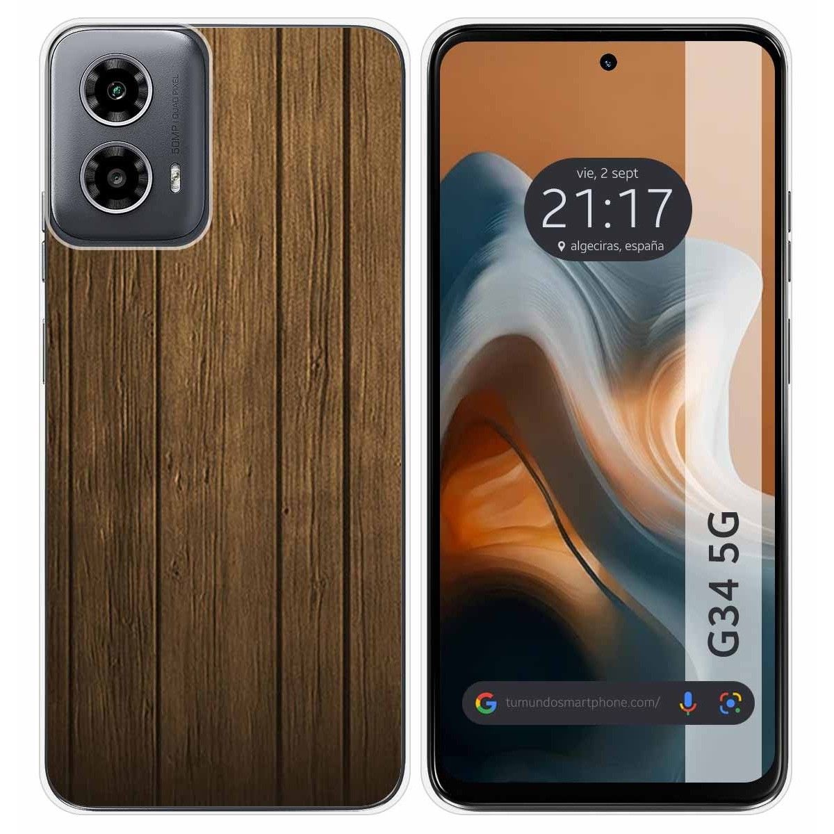 Funda Silicona para Motorola Moto G34 5G diseño Madera Dibujos