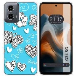 Funda Silicona para Motorola Moto G34 5G diseño Mariposas Dibujos