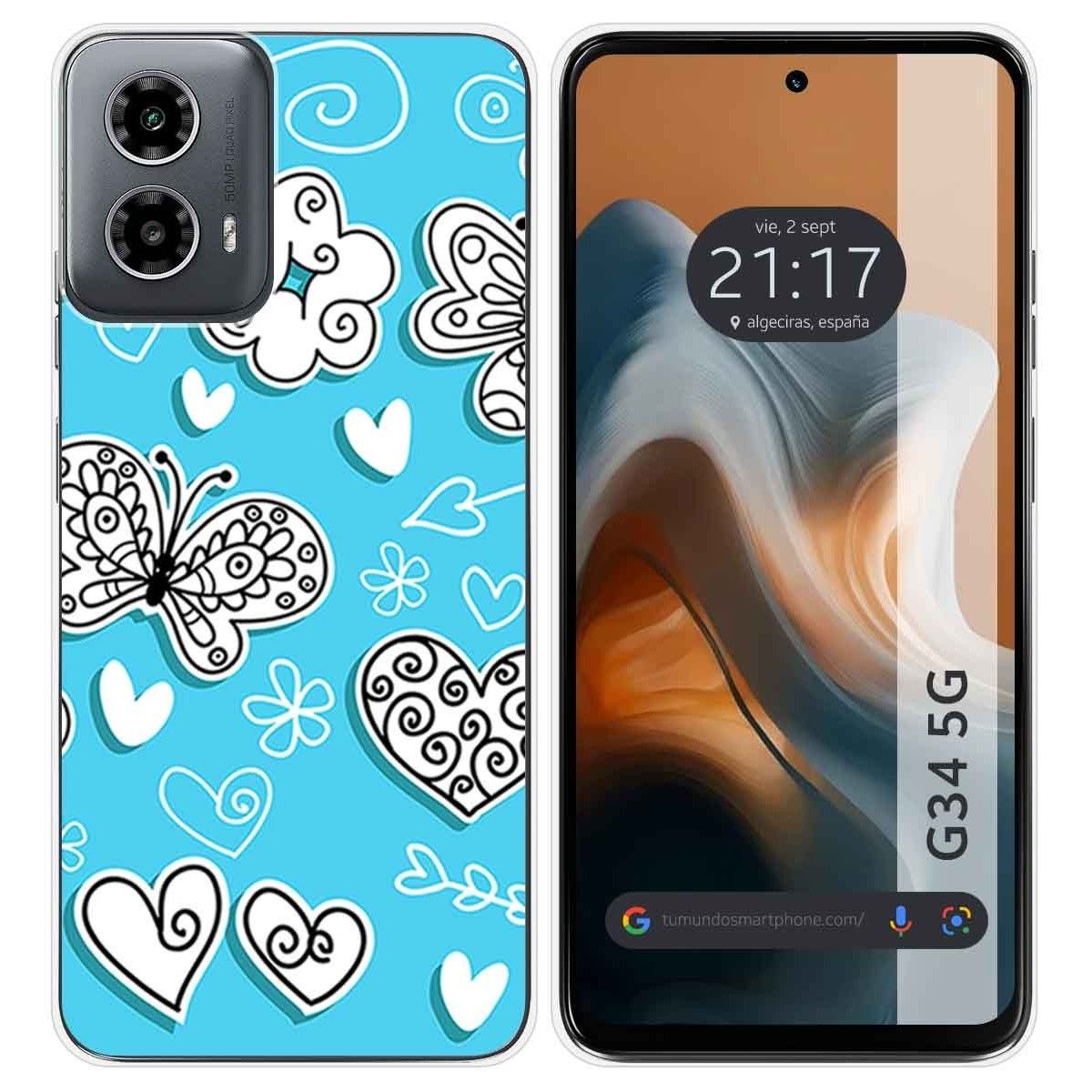Funda Silicona para Motorola Moto G34 5G diseño Mariposas Dibujos