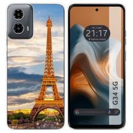 Funda Silicona para Motorola Moto G34 5G diseño Paris Dibujos