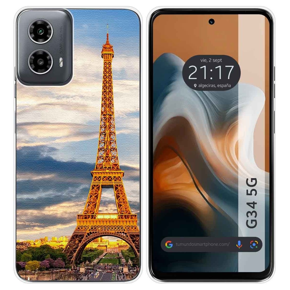 Funda Silicona para Motorola Moto G34 5G diseño Paris Dibujos