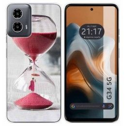 Funda Silicona para Motorola Moto G34 5G diseño Reloj Dibujos