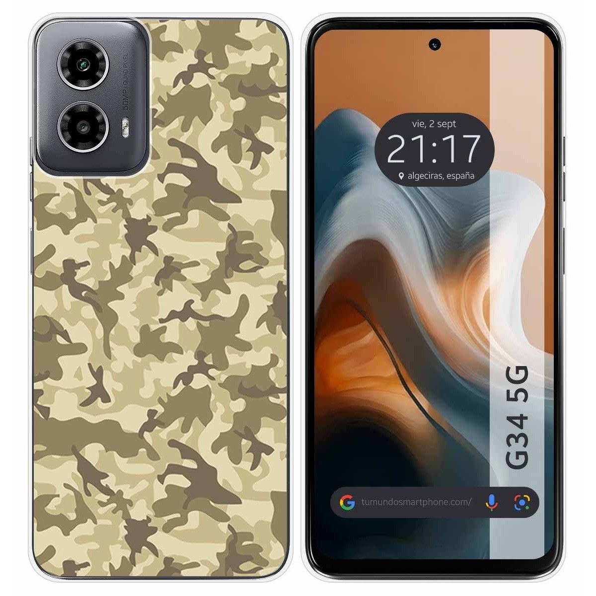 Funda Silicona para Motorola Moto G34 5G diseño Sand Camuflaje Dibujos