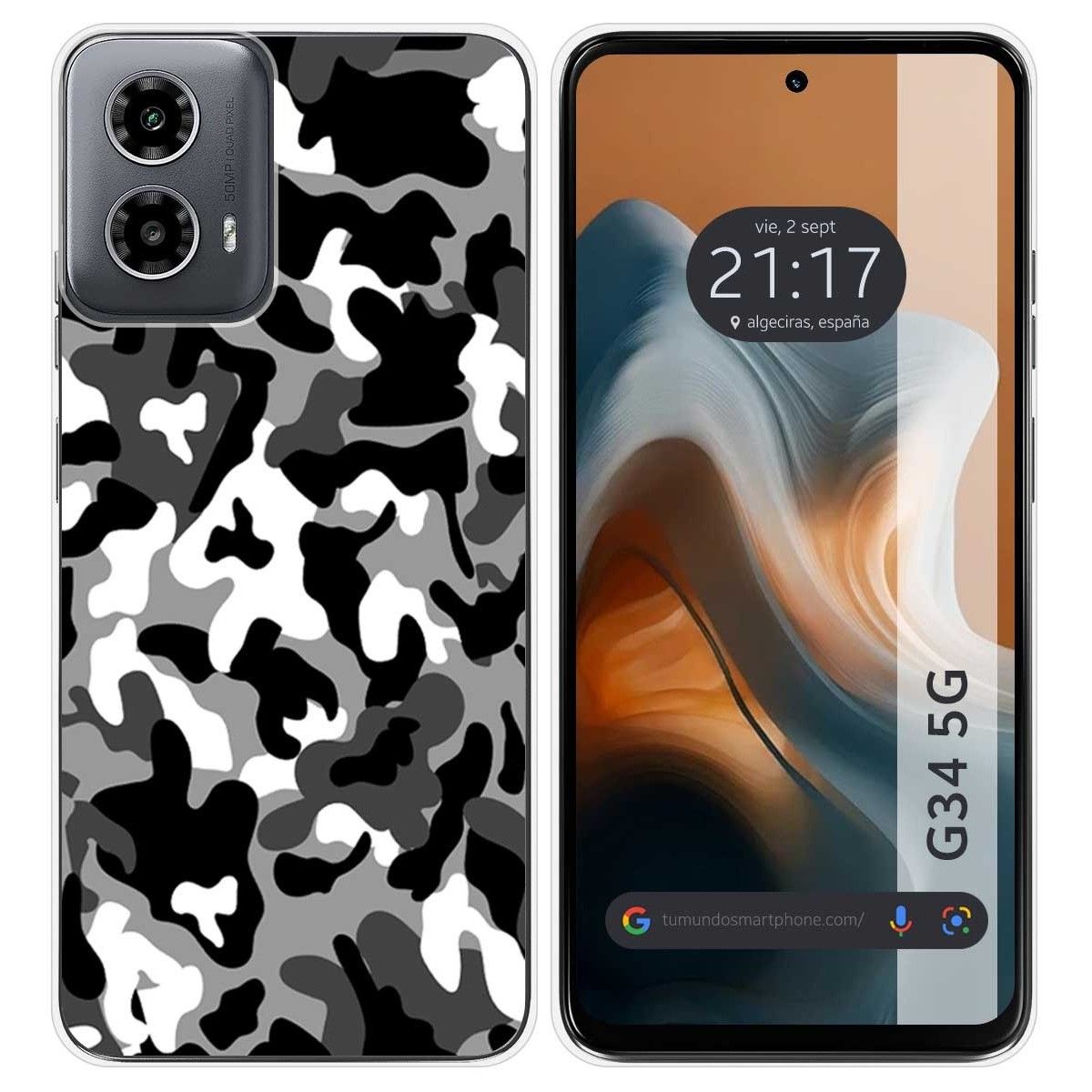 Funda Silicona para Motorola Moto G34 5G diseño Snow Camuflaje Dibujos