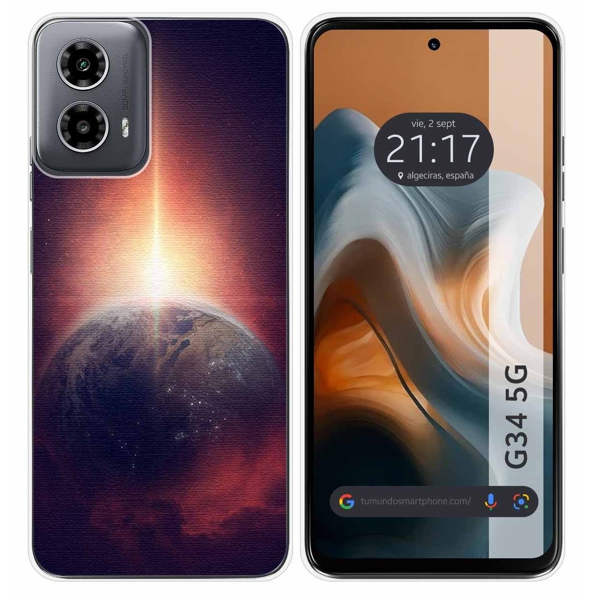 Funda Silicona para Motorola Moto G34 5G diseño Tierra Dibujos