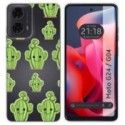 Funda Silicona Transparente para Motorola Moto G04 / G24 diseño Cactus Dibujos