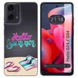 Funda Silicona Transparente para Motorola Moto G04 / G24 diseño Summer Dibujos