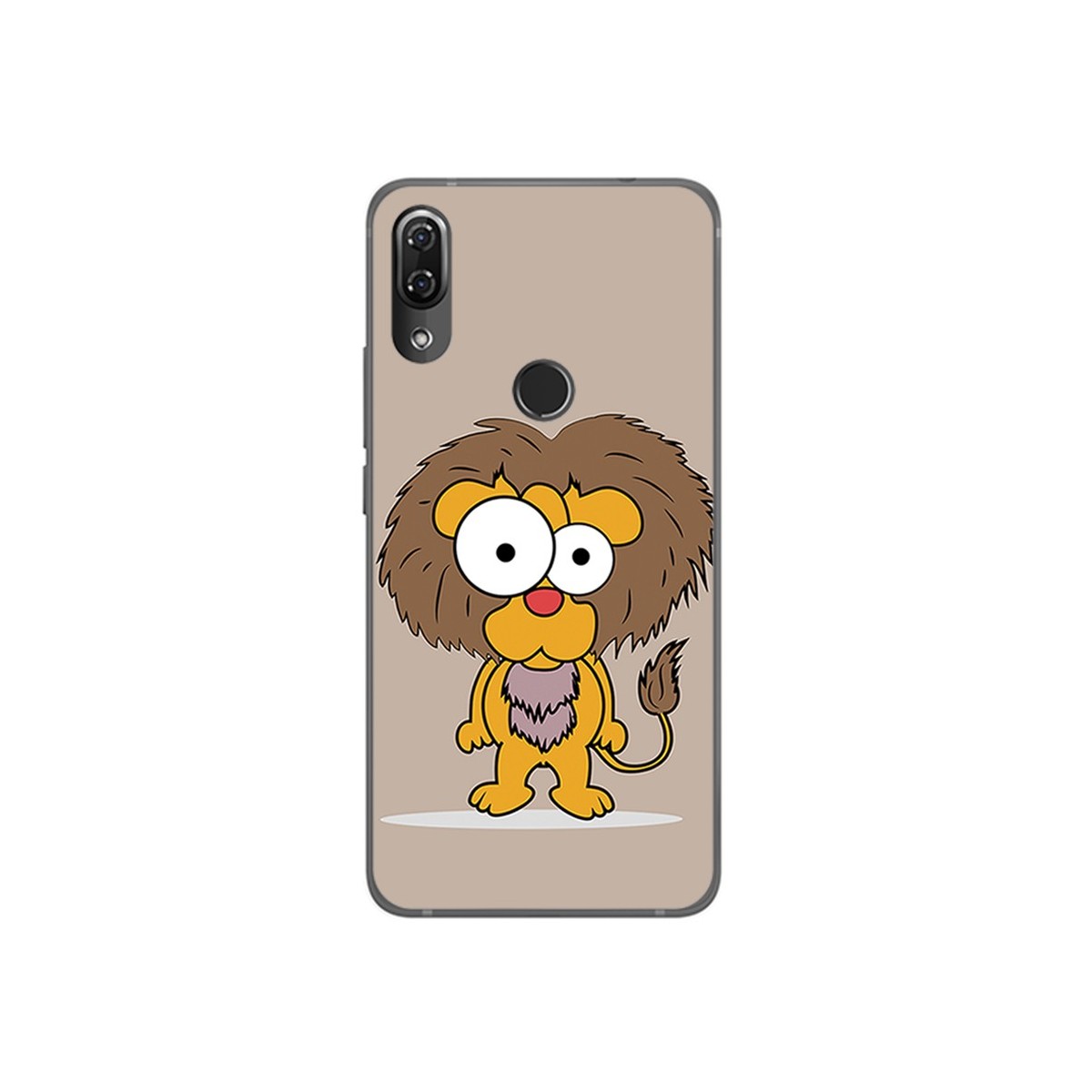 Funda Gel Tpu para Wiko View2 Pro Diseño Leon Dibujos