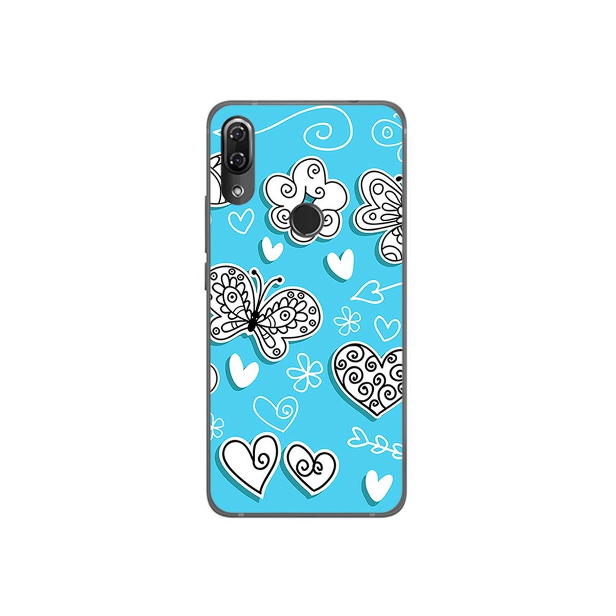 Funda Gel Tpu para Wiko View2 Pro Diseño Mariposas Dibujos