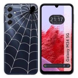 Funda Silicona Transparente para Samsung Galaxy M34 5G diseño Araña Dibujos