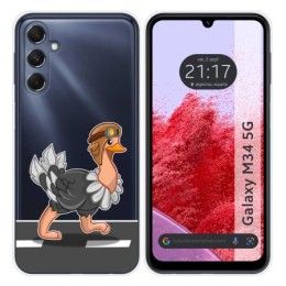 Funda Silicona Transparente para Samsung Galaxy M34 5G diseño Avestruz Dibujos