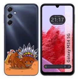 Funda Silicona Transparente para Samsung Galaxy M34 5G diseño Bufalo Dibujos