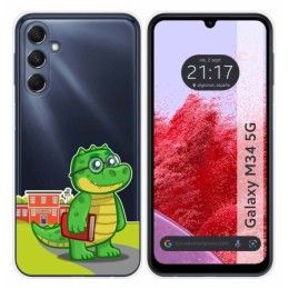 Funda Silicona Transparente para Samsung Galaxy M34 5G diseño Coco Dibujos